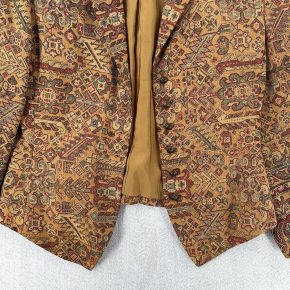 Ellen Tracy Blazer Jacket Womens 6 Aztec 100% Wool Tapestry BOHO Jacket Career - Picture 4 of 14